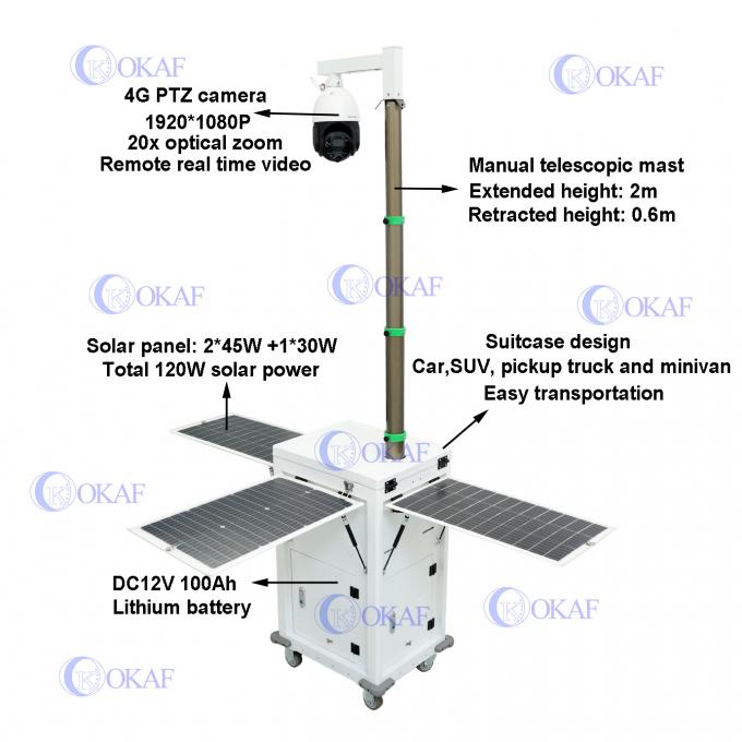 كاميرا الذكاء الاصطناعي 4G الحجرة الأمنية المتنقلة التي تعمل بالطاقة الشمسية لمراقبة موقع البناء 1