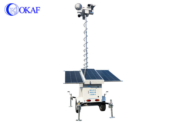 3-10m Mobile Sentry Security Trailer عدد الأشخاص 1080P 4G GPS CCTV Surveillance Tower