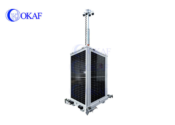 OK-PRO9 OKAF 4G WIFI GPS Mobile Solar CCTV Security Tower مراقبة مؤقتة لموقف السيارات